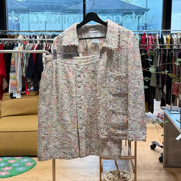 샤넬 멀티컬러 트위드 셋업 