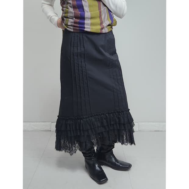 프릴 레이스 스커트