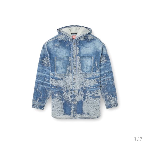 [급처]Diesel D D-Dewnys-Hood-S 데님 셔츠 재킷