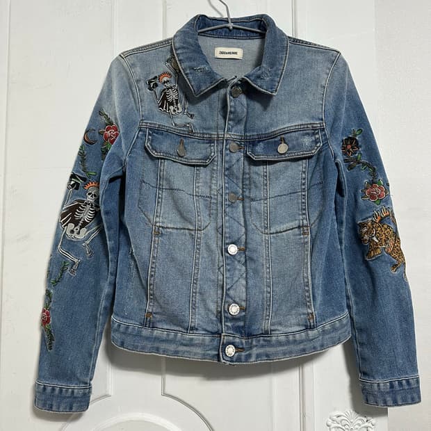 쟈딕앤볼테르 키오키 자수 데님 자켓