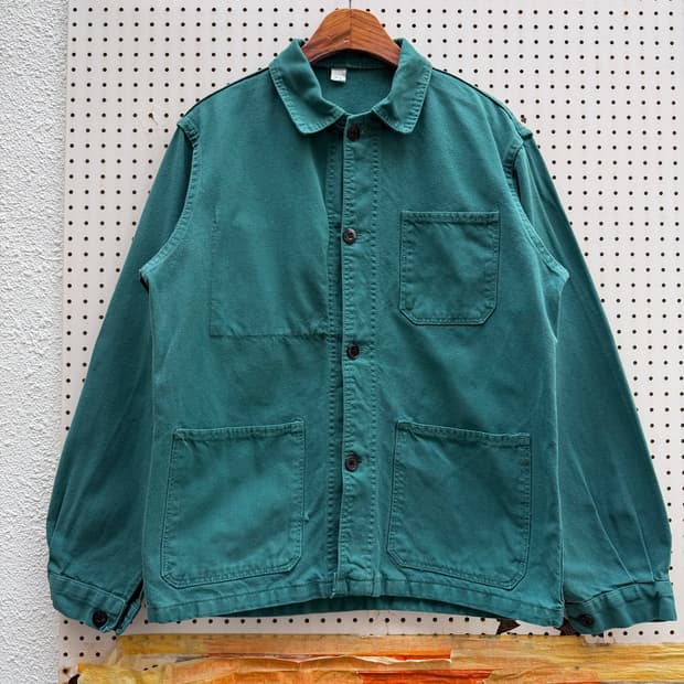 70s FRENCH VINTAGE FOREST GREEN 프렌치워크자켓