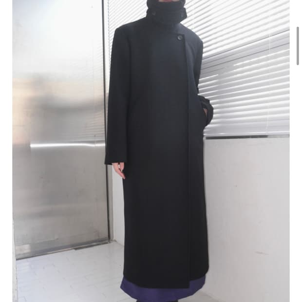 에프터먼데이 마일드 히든 맥시 코트 블랙