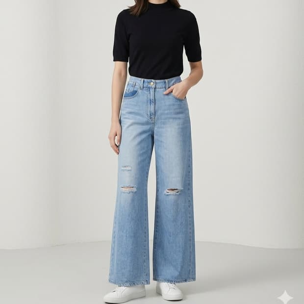 [25]오즈세컨 와이드 데님 팬츠