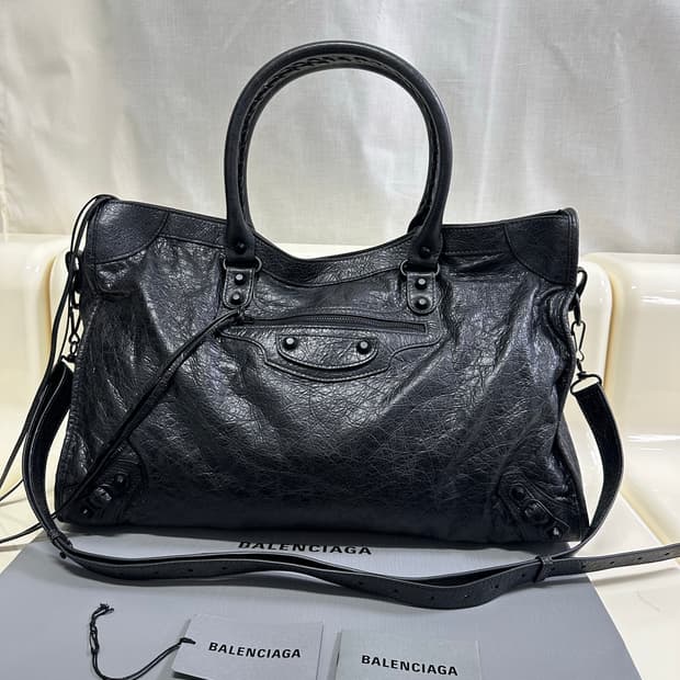 [SA 정품] 발렌시아가 르 시티 모터백 라지 블랙