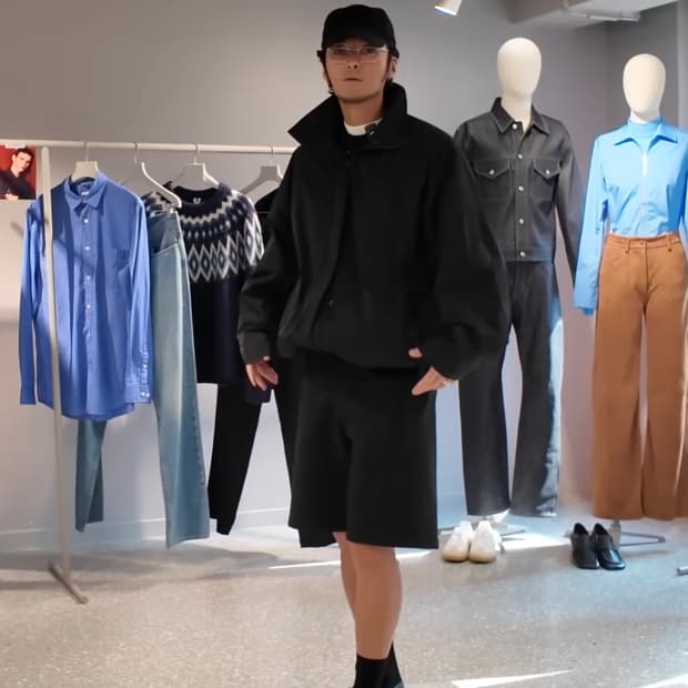 [L] 아르켓 arket 25fw 라인 윈드 브레이커 블랙