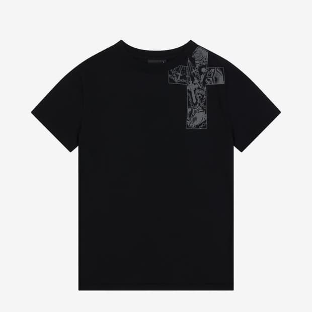 Aakam 아캄 CROS2 Printed Half Top (Black)