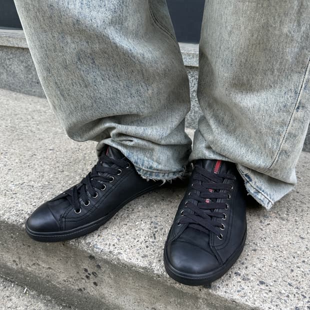 00s 빈티지 프라다 스포츠 가죽 앤 스웨이드 스니커즈