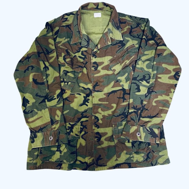 빈티지 60s ERDL 정글 퍼티그 카모 자켓 LR