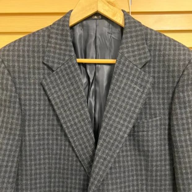 닥스 남성 차콜그레이체크울자켓 100