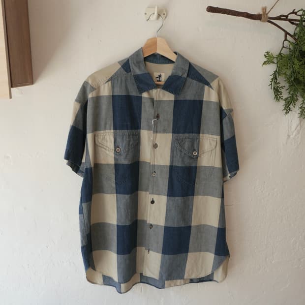 이세이미야케 hai 반팔 체크 셔츠