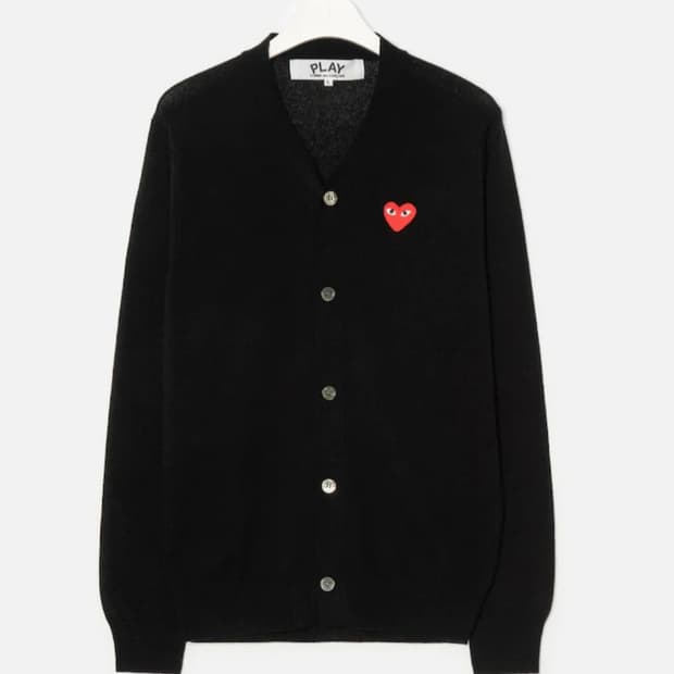 꼼데가르송 레드와펜 가디건 블랙