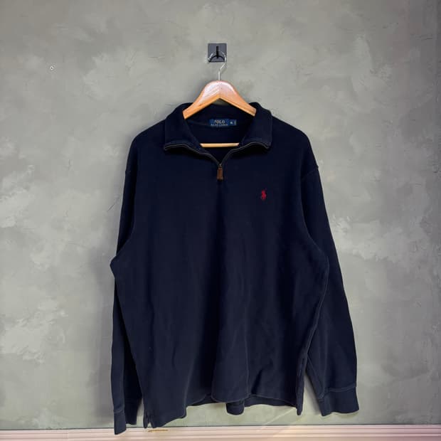 폴로 랄프로렌 반집업 니트 네이비