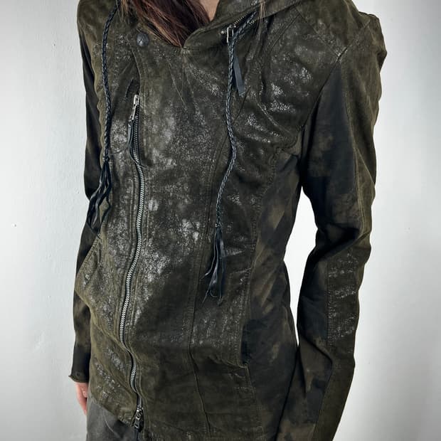 14TH ADDICTION WAXED BONO LEATHER JACKET