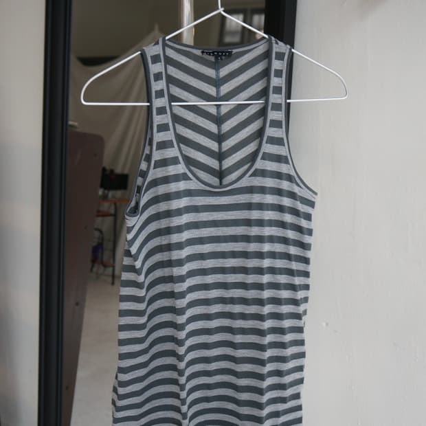Grey Striped Tank Top