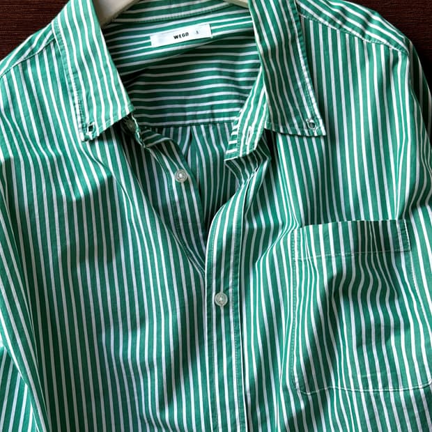 Light cotton big silhouette stripe shirt