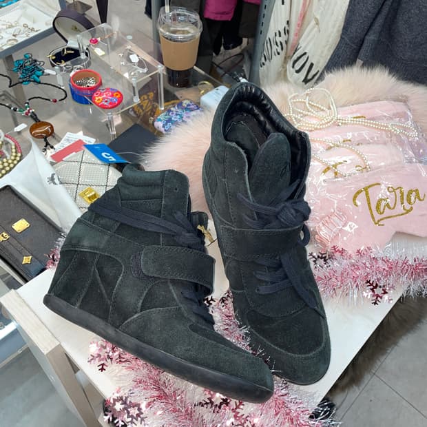 ASH 아쉬 블랙 보위 웨지힐 스니커즈