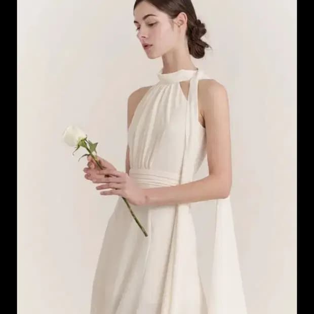그레이스유 이자벨 홀터넥 롱 원피스 아이보리 S 2부 드레스 웨딩촬영