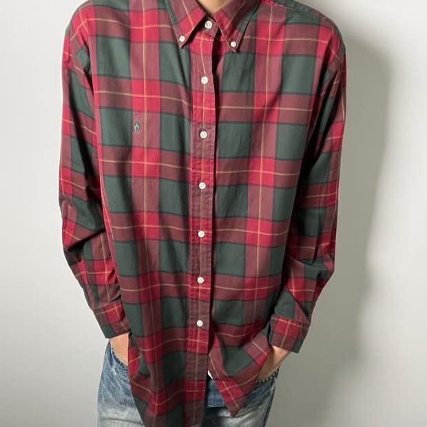 90's 폴로 랄프로렌 블레이크 코튼 타탄체크 셔츠 100