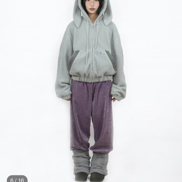 어스지구 플러피 버니 자켓