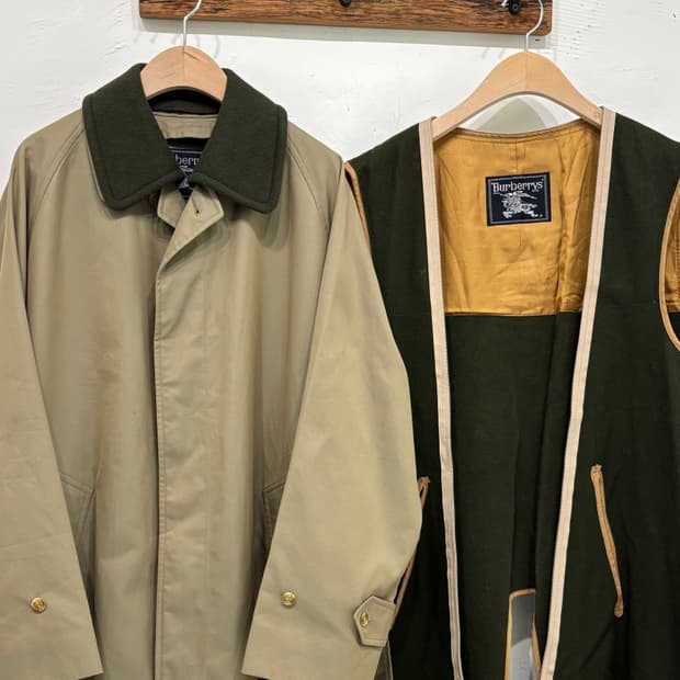 Burberry 버버리 카라 커버 카키 롱 트렌치코트