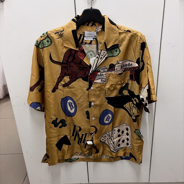 (정품/새상품) RHUDE 루드 남성 실크 프린트 반팔 셔츠