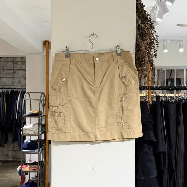 랄프 로렌 골프 베이지 나일론 미니 스커트