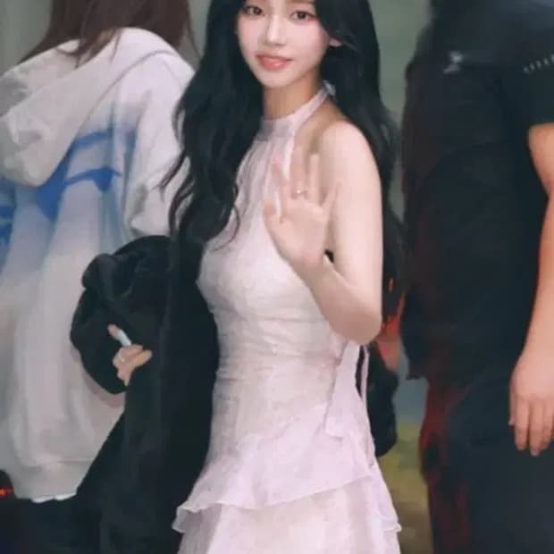 카리나 카인다미 홀터넥 쉬폰 원피스 핑크 s
