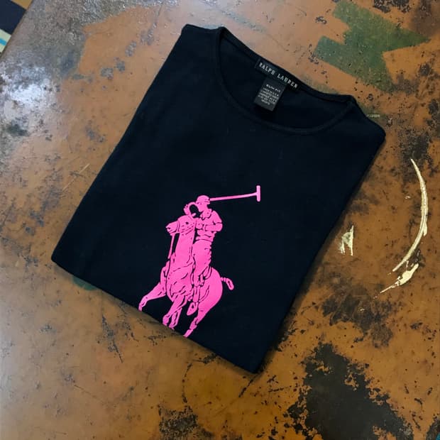 폴로랄프로렌 핑크 포니 블랙 롱 슬리브 여성 44 사이즈 