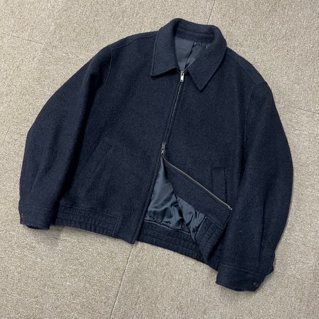 무탠다드 울 블렌드 투웨이 미니멀 블루종 자켓