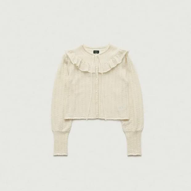 더바넷 Finni Pointelle Knit Cardigan