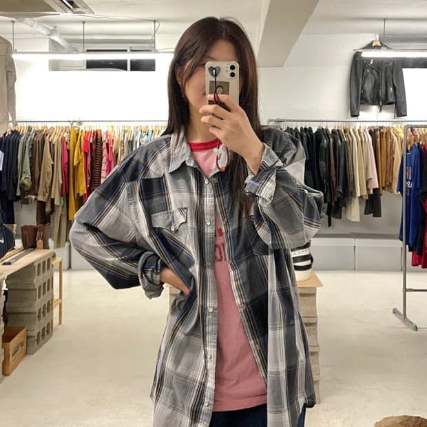 LEVI'S check western shirts 리바이스 웨스턴