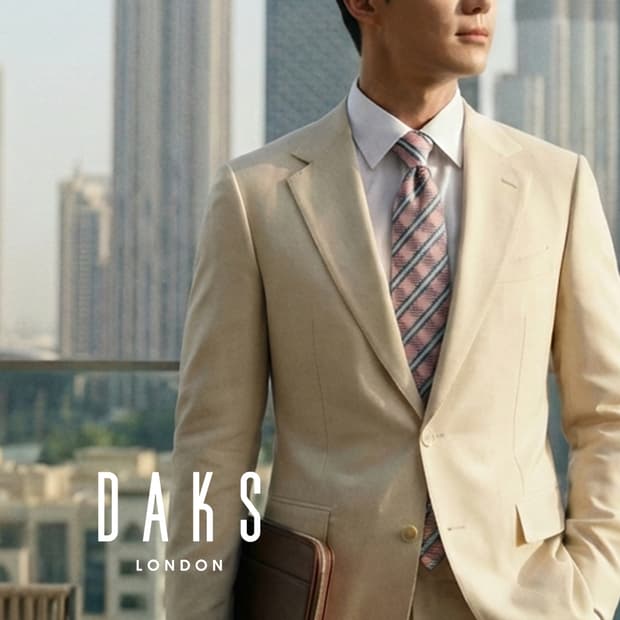 닥스 실크 핑크 체크 패턴 넥타이 8.2cm A+등급 E842
