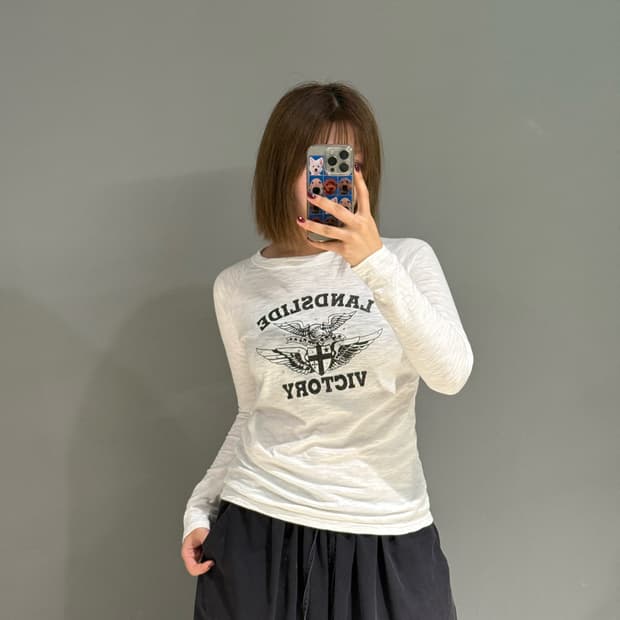 y2k eagle printing detail long sleeve 