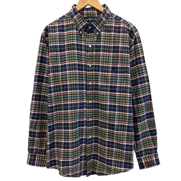 90s 폴로 마드라스 셔츠 (XL) 