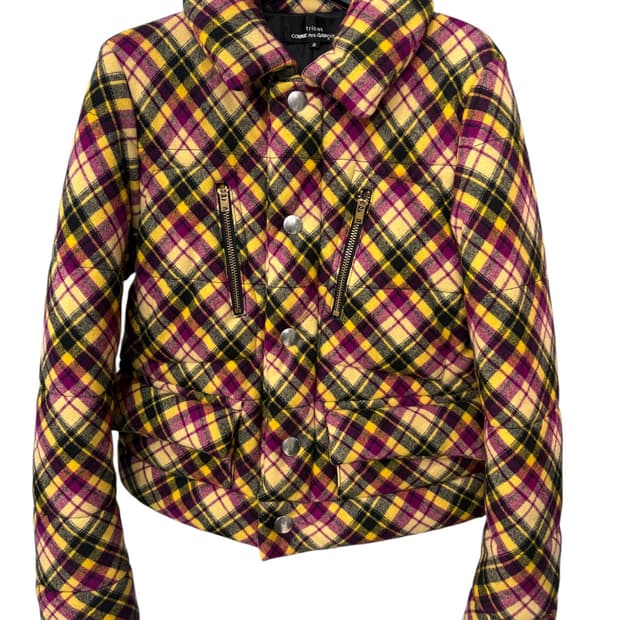 Tricot comme des garcons 체크 울 숏자켓