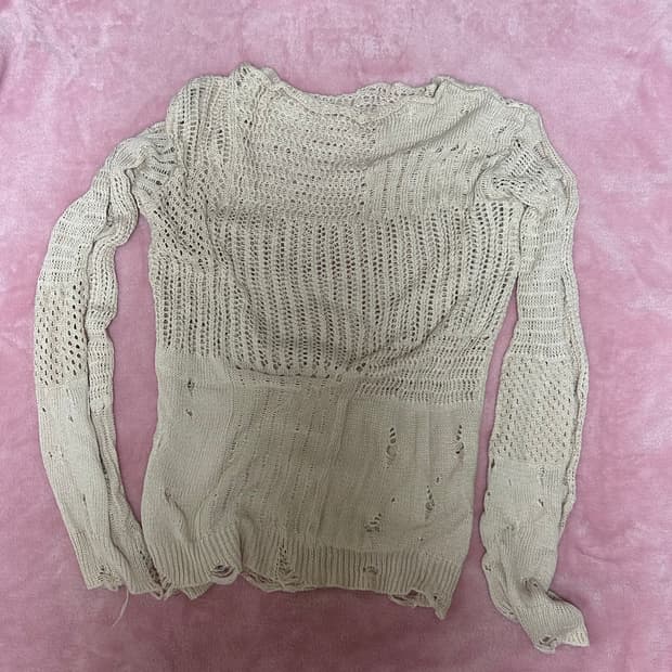 빈티지 루즈핏 그물 니트 시스루니트 여름