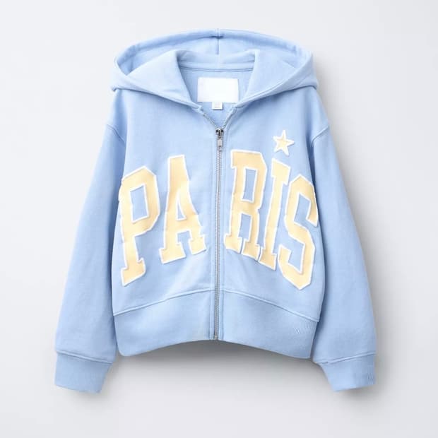 자라 파리 세미 크롭 후드집업