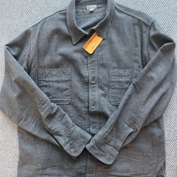 엣라코 플란넬 그레이 셔츠 16.5