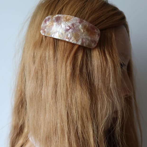 pink marble hair clip