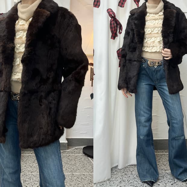 deep brown fur jacket