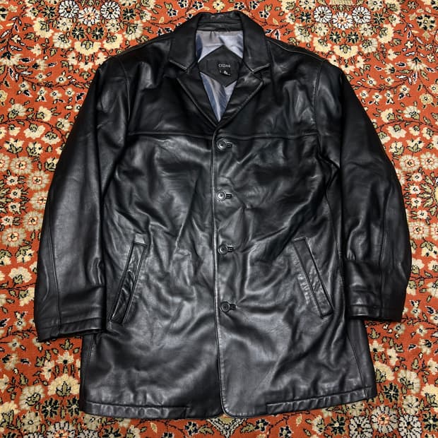 CEZANI 빈티지 양가죽 리얼레더 카코트 가죽자켓 블랙 XL