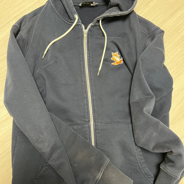 메종키츠네 후드집업 네이비 L