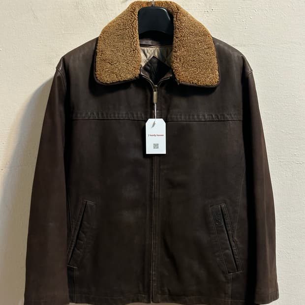 입생로랑 빈티지 양가죽 시어링 카라 레더 자켓