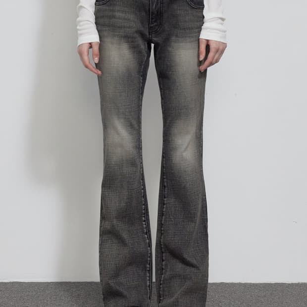 보헤미안서울 LOW RISE BOOTS CUT PANTS, GRAY