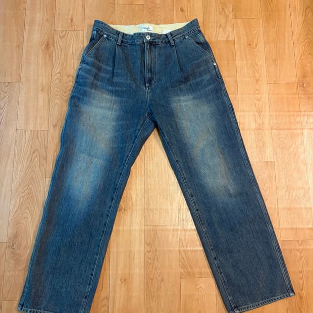 (2)러프사이드 드레이프 데님 미디엄블루