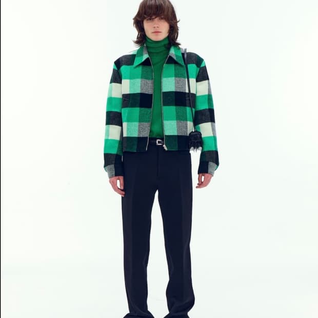 렉토 22F/W 60s 플레이드 울 체크자켓 그린