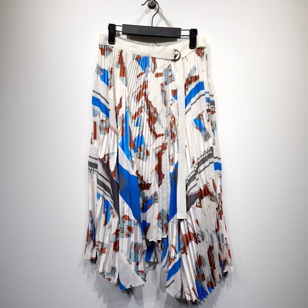 한섬타임 TIME 패턴 플리츠 스커트_호칭64