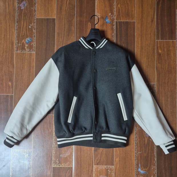 [M]에스피오나지 스탠다드 바시티자켓 모스그린