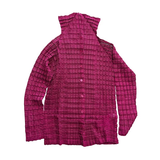 ISSEY MIYAKE ME grid pleats cardican