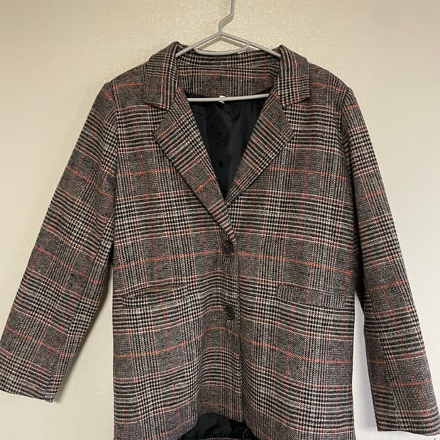 여성 체크 블레이저 자켓